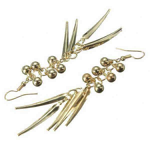 Gold-Silver-Beads-Spike-Rivet-Long-Tassel-Ear-Drop-Earrings-For-Women-956881