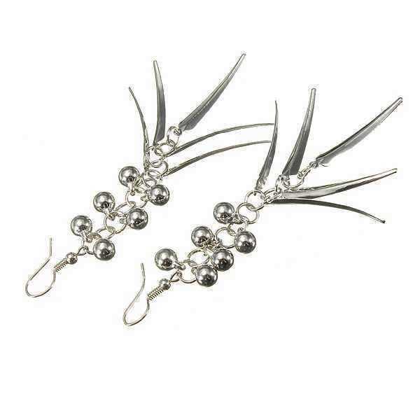 Gold-Silver-Beads-Spike-Rivet-Long-Tassel-Ear-Drop-Earrings-For-Women-956881