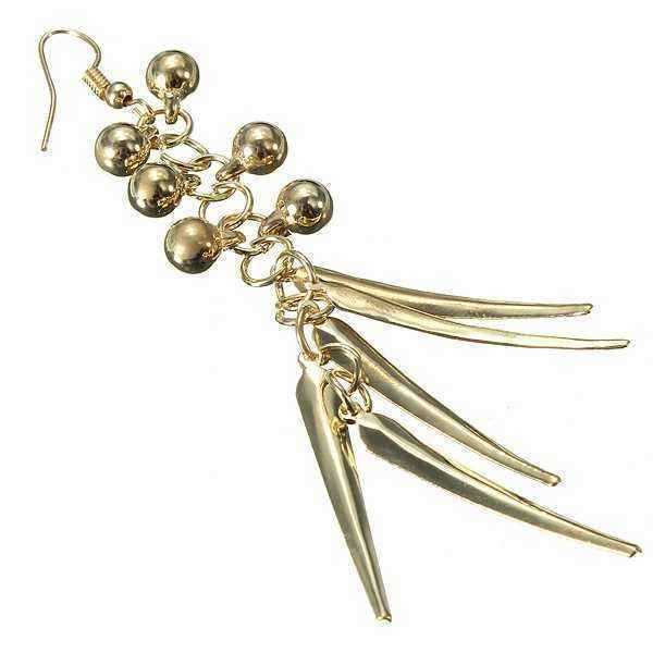 Gold-Silver-Beads-Spike-Rivet-Long-Tassel-Ear-Drop-Earrings-For-Women-956881