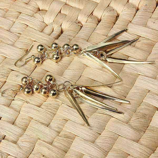 Gold-Silver-Beads-Spike-Rivet-Long-Tassel-Ear-Drop-Earrings-For-Women-956881