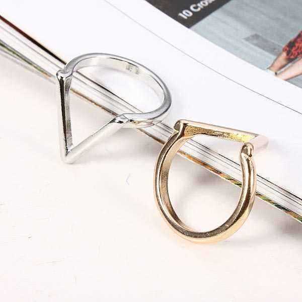 Gold-Silver-Plated-V-Shape-Arrow-Shape-Knuckle-Finger-Ring-918713