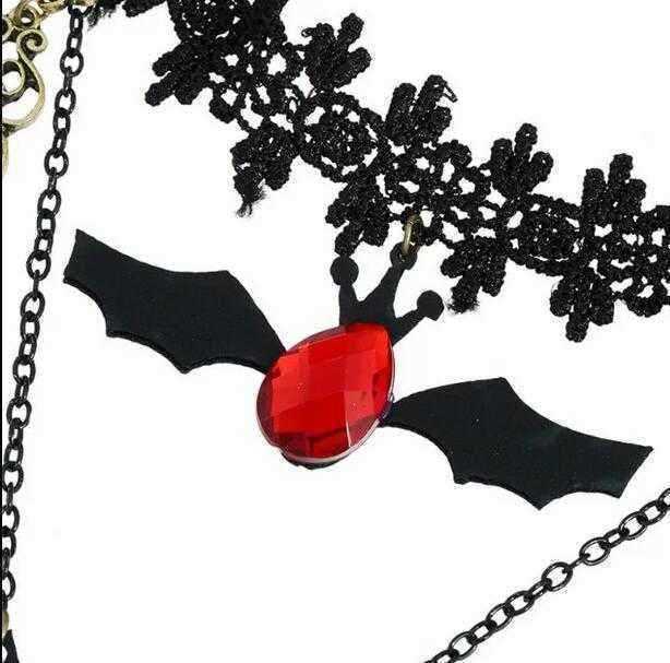 Gothic-Black-Lace-Choker-Red-Heart-Drop-Zircon-Necklace-Halloween-Jewelry-1202500