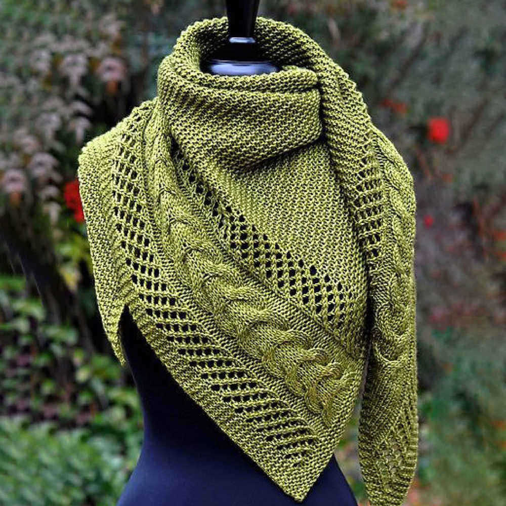 Green-Cotton-Blend-Casual-Womens-Scarves-amp-Shawl-1565550