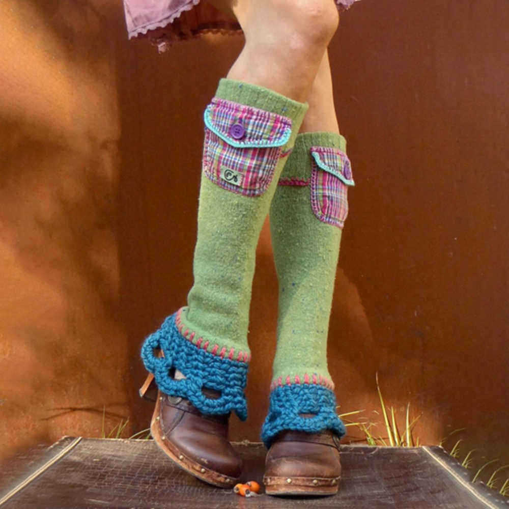 Green-Plain-Casual-Leg-Warmer-Sock-1567578