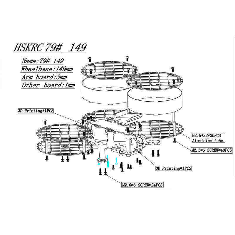 HSKRC-3-Inch-149mm-Wheelbase-3mm-Arm-Frame-Kit-with-Full-Protect-Duct-For-RC-Drone-FPV-Racing-1576095