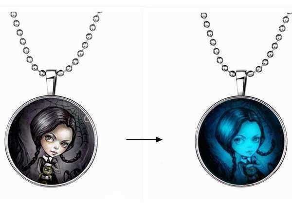 Halloween-Luminous-Sweater-Chain-Necklace-Round-Pendant-1005165