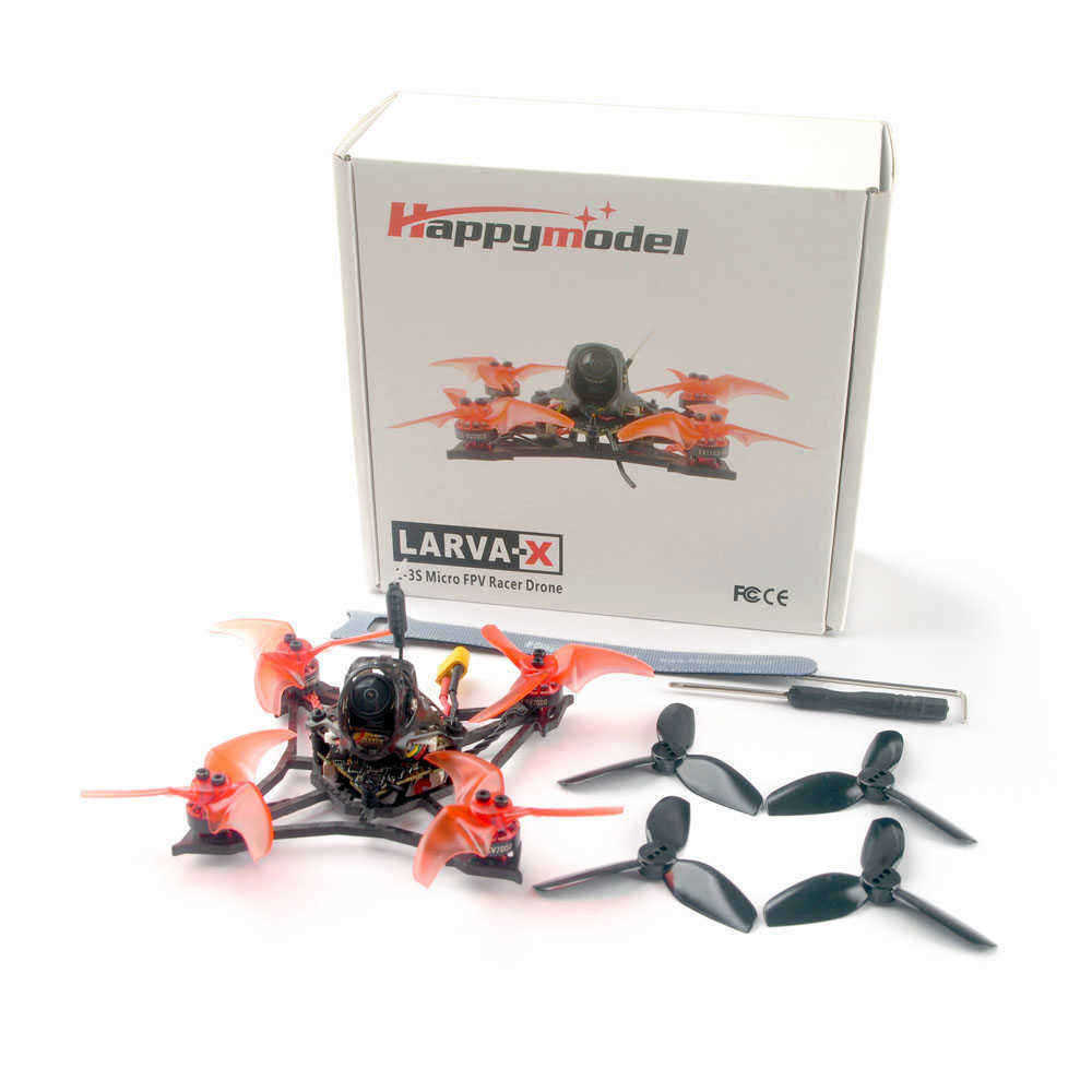 Happymodel-Larva-X-100mm-Crazybee-F4-PRO-V30-2-3S-25-Inch-FPV-Racing-Drone-BNF-w-Runcam-Nano2-Camera-1539449