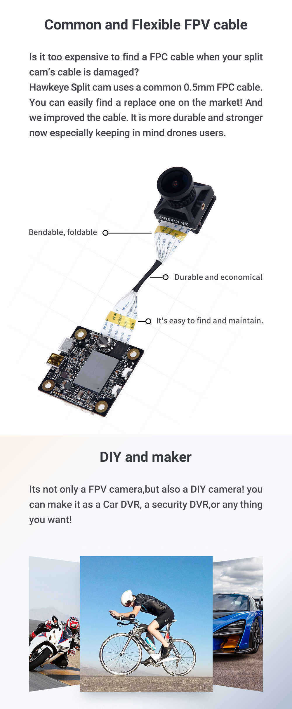 Hawkeye-Firefly-Split-4K-160-Degree-HD-Recording-DVR-Mini-FPV-Camera-WDR-Single-Board--Built-in-Mic--1528048