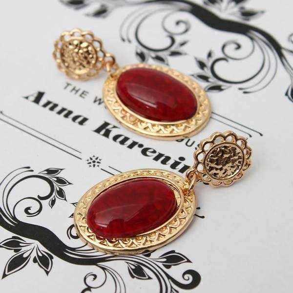 Hollow-Flower-Water-Drop-Oval-Gem-Dangle-Earrings-For-Women-975491