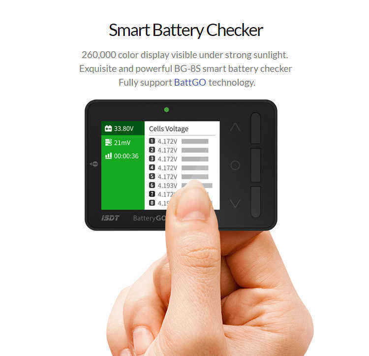 ISDT-BattGo-BG-8S-Smart-Battery-Checker-Balancer-Receiver-Signal-Tester-Quick-Charge-Function-1177825