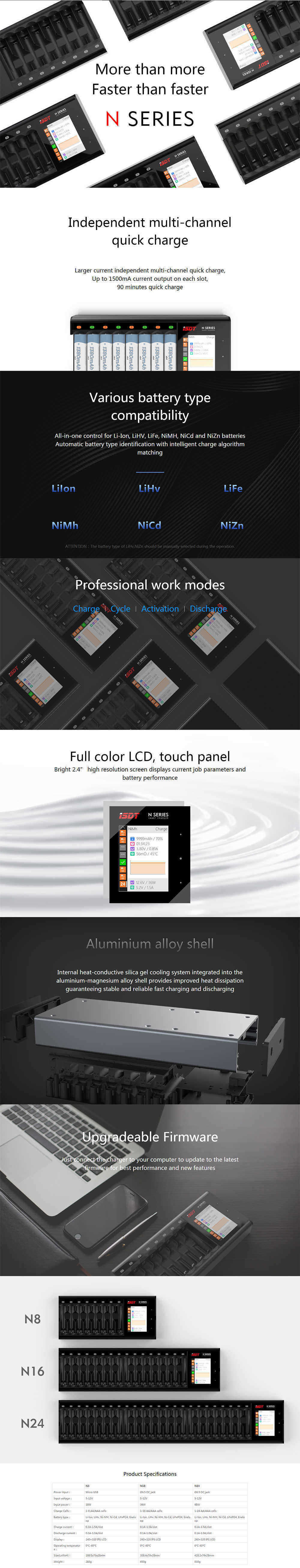 ISDT-N8-18W-15A-8-Slots-LCD-AAAAA-Battery-Quick-Charger-for-LiIon-LiHv-Life-NiMh-Nicd-Nizn-1379729