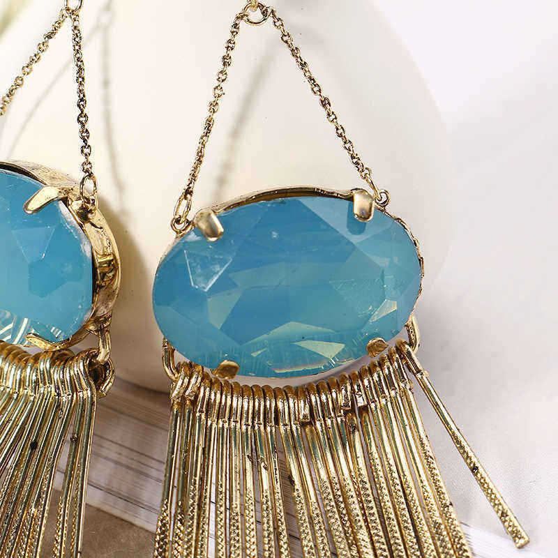 JASSYreg-18K-Gold-Plated-Earring-Retro-Blue-Gemstone-Tassel-Ear-Drop-Womens-Best-Gift-1205497