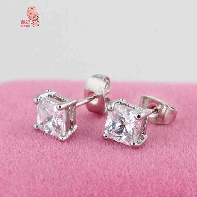 Kuniu-Unisex-Clear-Square-Cubic-Zircon-Crystal-Ear-Stud-Earrings-1024313