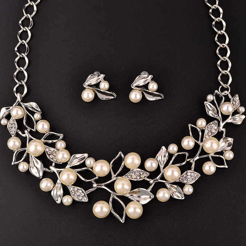 Leaves-Artificial-Pearls-Zircon-Crystal-Necklace-Earrings-Jewelry-Set-1046021