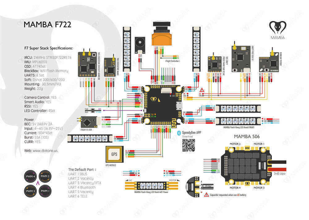 MAMBA-F722S-Betaflight-Flight-Controller-OSD-59V-2A-BEC-amp-506-50A-3-6S-Blheli_32--Dshot1200-FPV-Ra-1490805