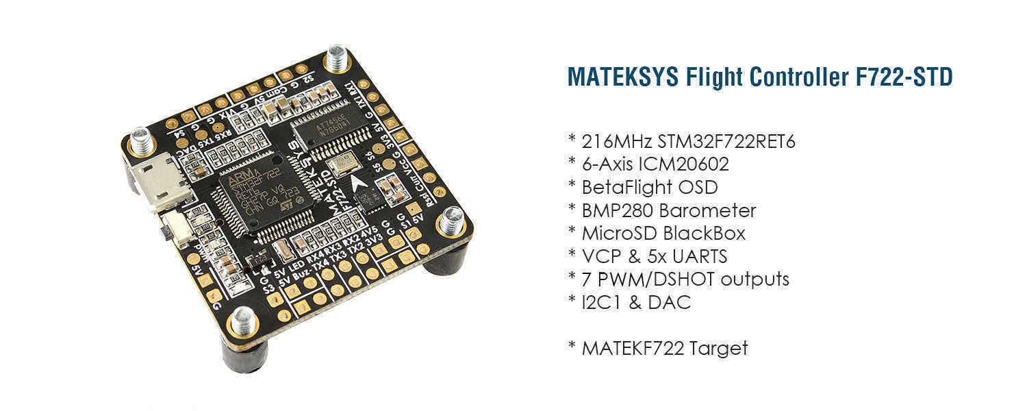 Matek-Systems-F722-STD-STM32F722-F7-Flight-Controller-Built-in-OSD-BMP280-Barometer-Blackbox-for-RC--1225166