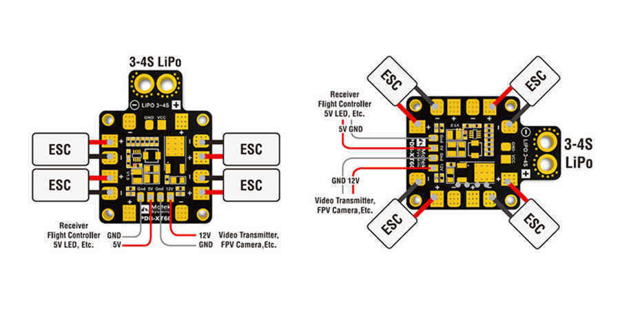 Matek-Systems-PDB-XT60-W-BEC-5V-amp-12V-2oz-Copper-for-RC-Drone-FPV-Racing-Multi-Rotor-1049051