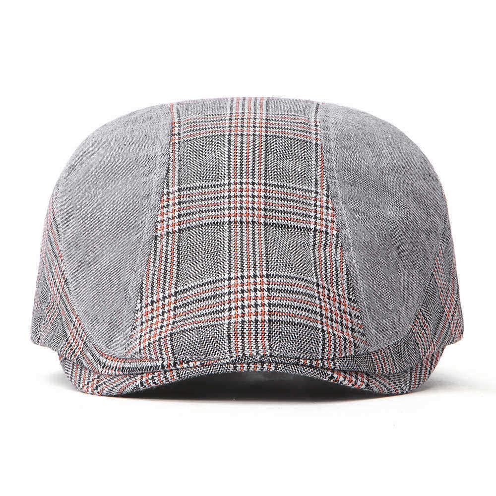 Men-Women-Cotton-Lattice-Beret-Caps-Duck-Hat-Sunshade-Casual-Outdoors-Peaked-Forward-Cap-1451599