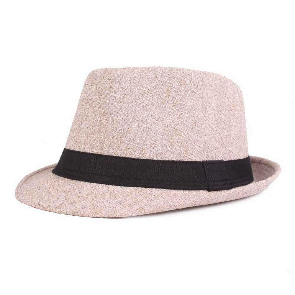 Men-Women-Cotton-Panama-Style-Hat-Outdoor-Wide-Brimmed-Jazz-Fedora-Cap-1414675