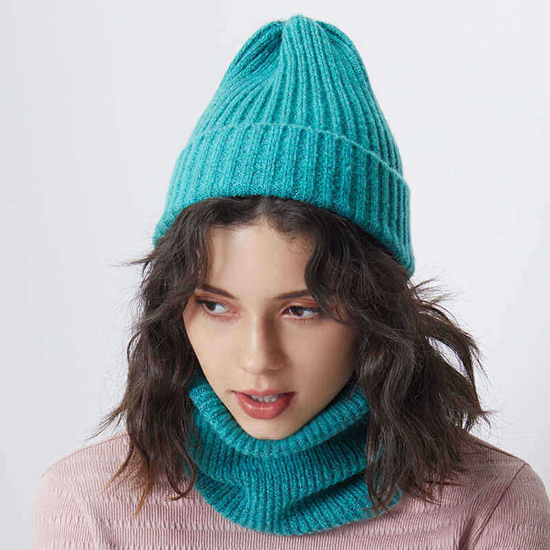 Men-Women-Winter-Warm-Knit-Hat-Collar-Set-Outdoor-Ski-Thick-Beanie-Scarf-1370515