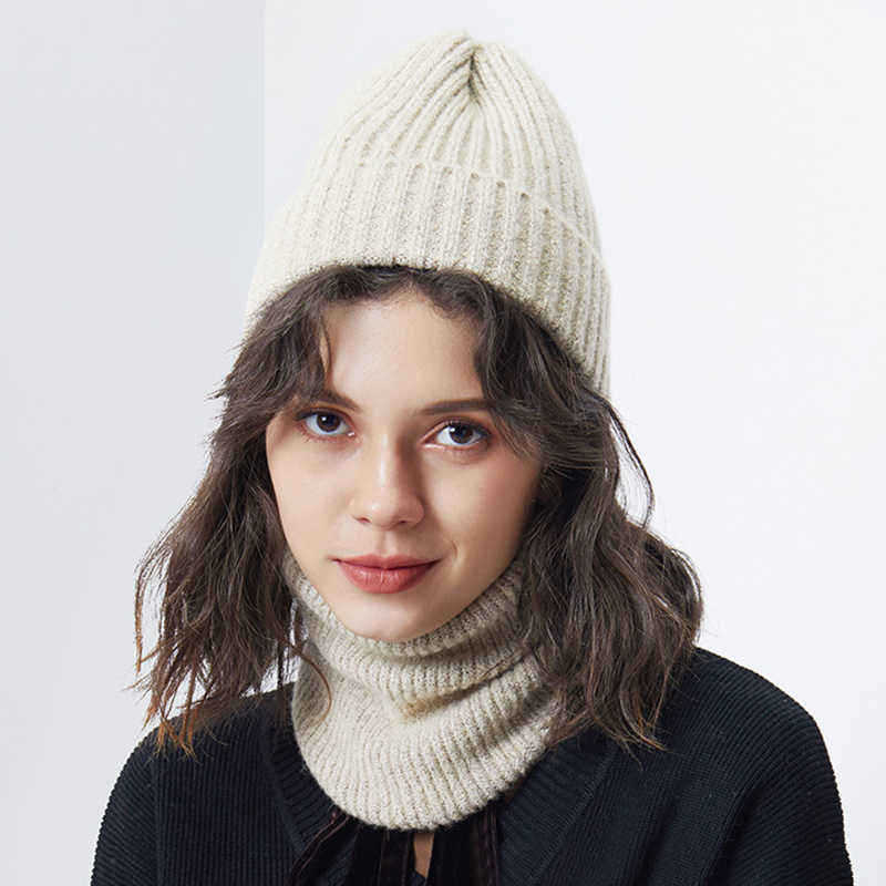 Men-Women-Winter-Warm-Knit-Hat-Collar-Set-Outdoor-Ski-Thick-Beanie-Scarf-1370515