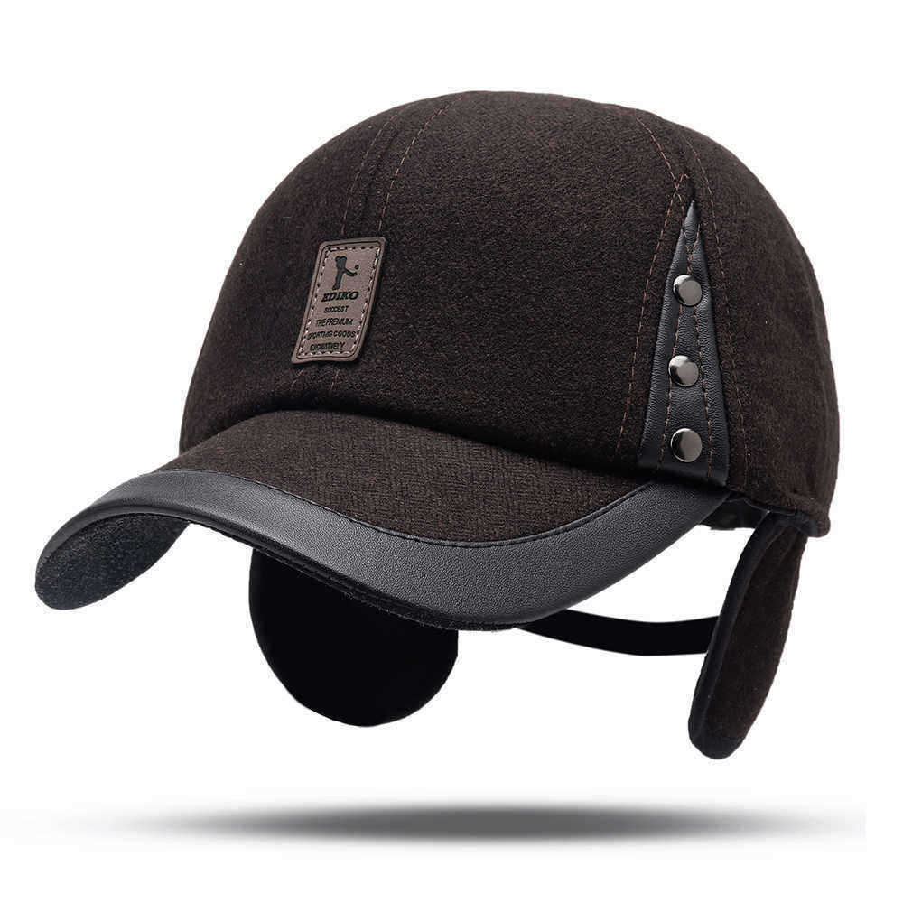 Men-Women-Winter-Woolen-Fabric-Baseball-Cap-With-Earmuffs-Outdoor-Casual-Peaked-Hat-Adjustable-1350667