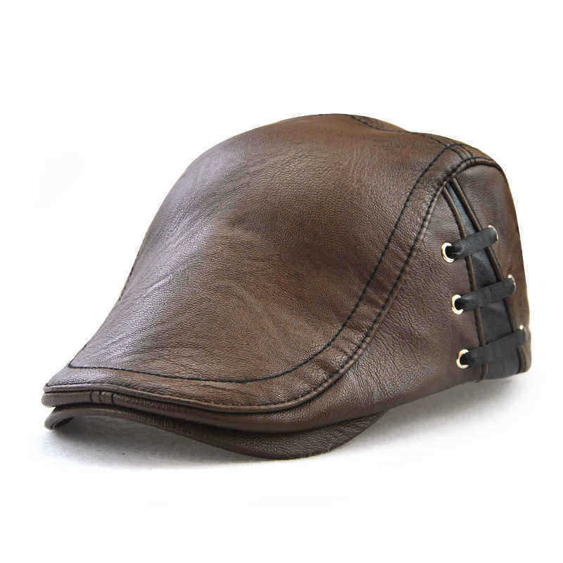 Mens-Leather-Cap-Personalized-Piercing-Strap-Design-Versatile-Beret-Caps-1543988