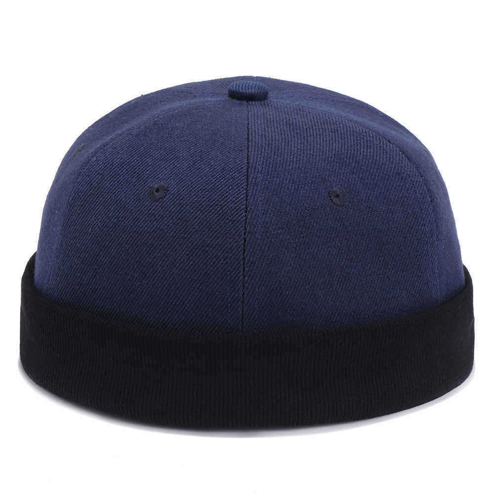 Mens-Womens-Cotton-Adjustable-French-Brimless-Hats-Outdoor-Plain-Skullcap-Sailor-Cap-1356972