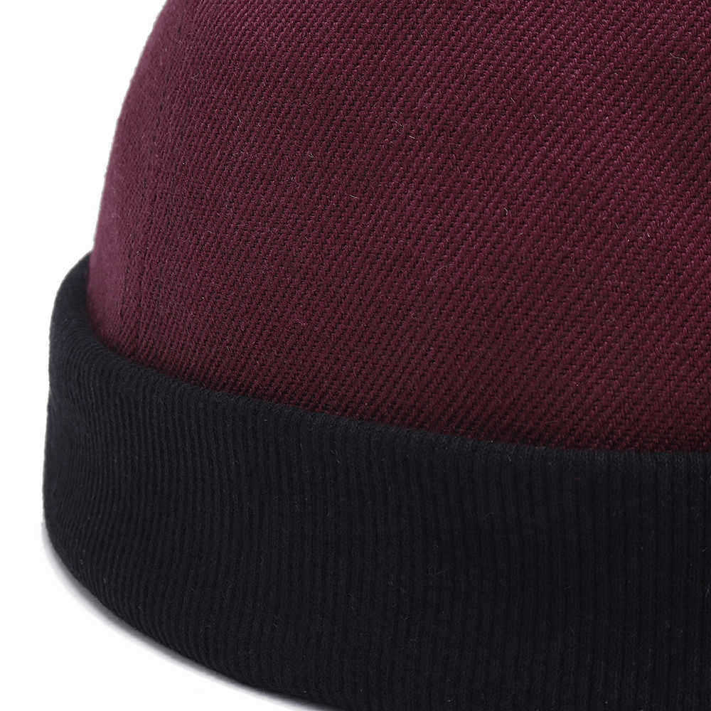 Mens-Womens-Cotton-Adjustable-French-Brimless-Hats-Outdoor-Plain-Skullcap-Sailor-Cap-1356972