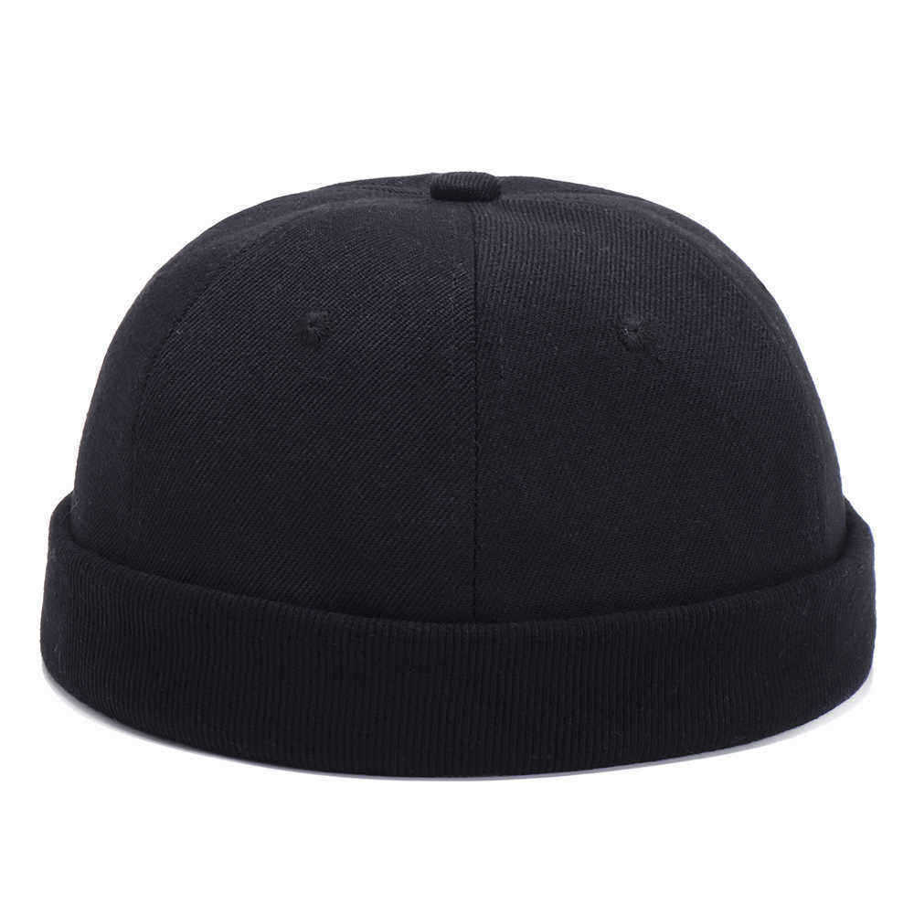 Mens-Womens-Cotton-Adjustable-French-Brimless-Hats-Outdoor-Plain-Skullcap-Sailor-Cap-1356972