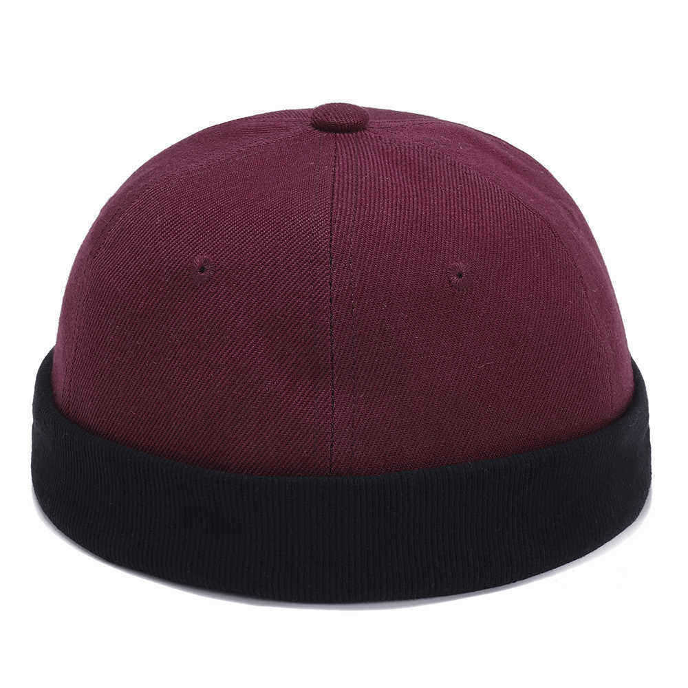 Mens-Womens-Cotton-Adjustable-French-Brimless-Hats-Outdoor-Plain-Skullcap-Sailor-Cap-1356972