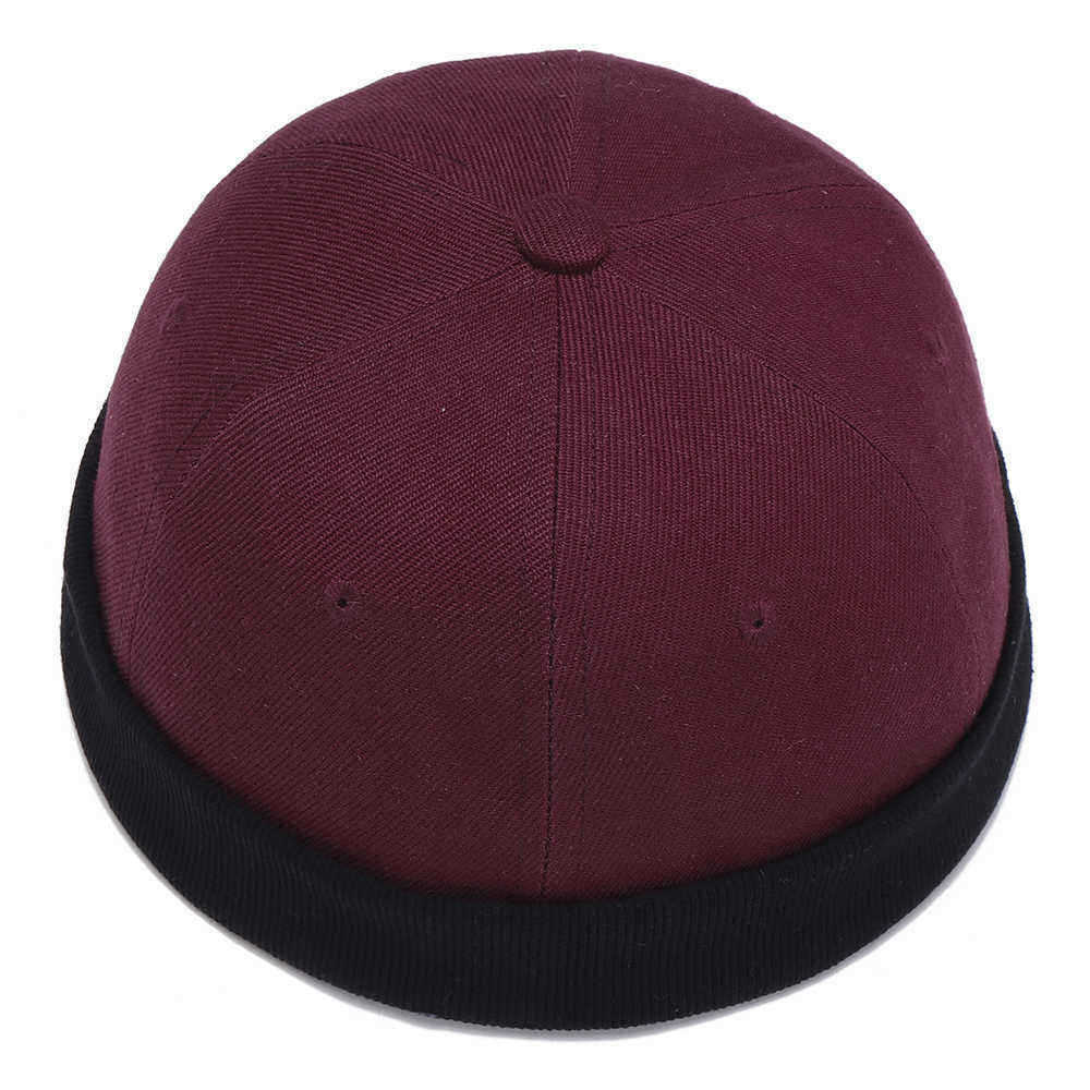 Mens-Womens-Cotton-Adjustable-French-Brimless-Hats-Outdoor-Plain-Skullcap-Sailor-Cap-1356972