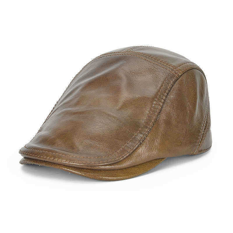 Middle-Aged-Winter-Warm-First-Layer-Cowhide-Adjustable-Beret-Caps-Outdoor-Adjustable-Newsboy-Hat-1364365