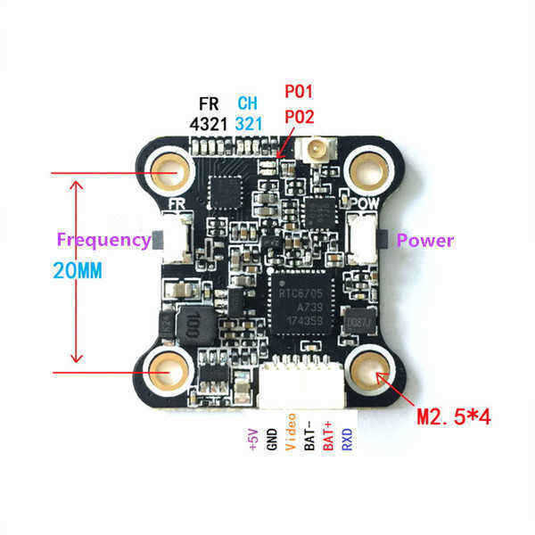 Mini-VTX5848-48CH-58G-25100200mW-Switchable-FPV-RC-Drone-VTX-Video-Transmitter-Module-OSD-Control-1257034