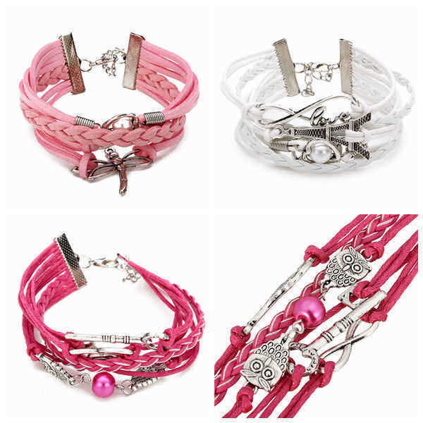 Multilayer-Dragonfly-Eiffel-Tower-Leather-Cuff-Bracelet-Bangle-943693