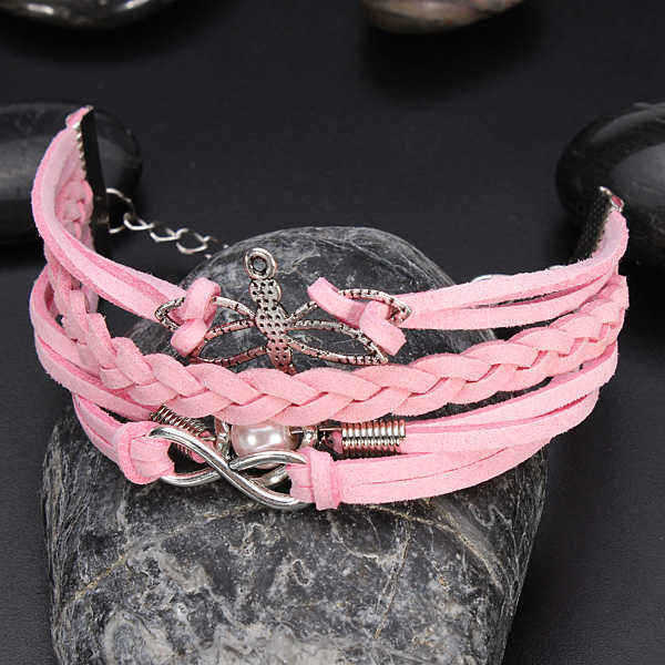 Multilayer-Dragonfly-Eiffel-Tower-Leather-Cuff-Bracelet-Bangle-943693