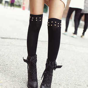 New-Arrival-Punk-Style-Cotton-Cool-Rivet-High-Stockings-910233