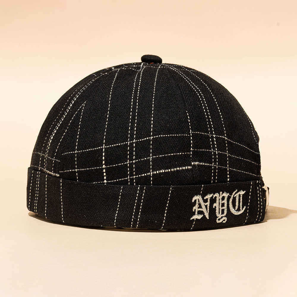 New-Avene-Style-Casual-Street-Retro-Hip-Hop-Innocent-Landlord-Hat-Vintage-Stripe-Brimless-Hats-1542989