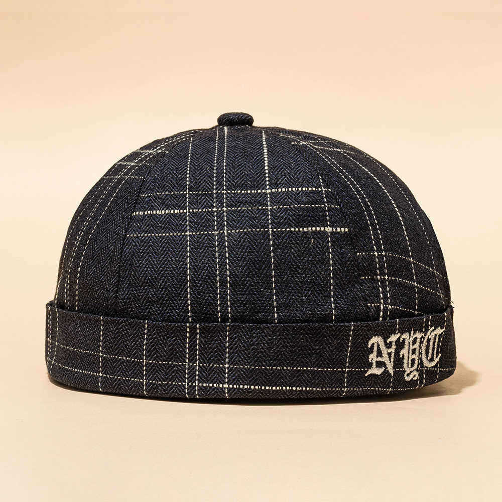 New-Avene-Style-Casual-Street-Retro-Hip-Hop-Innocent-Landlord-Hat-Vintage-Stripe-Brimless-Hats-1542989