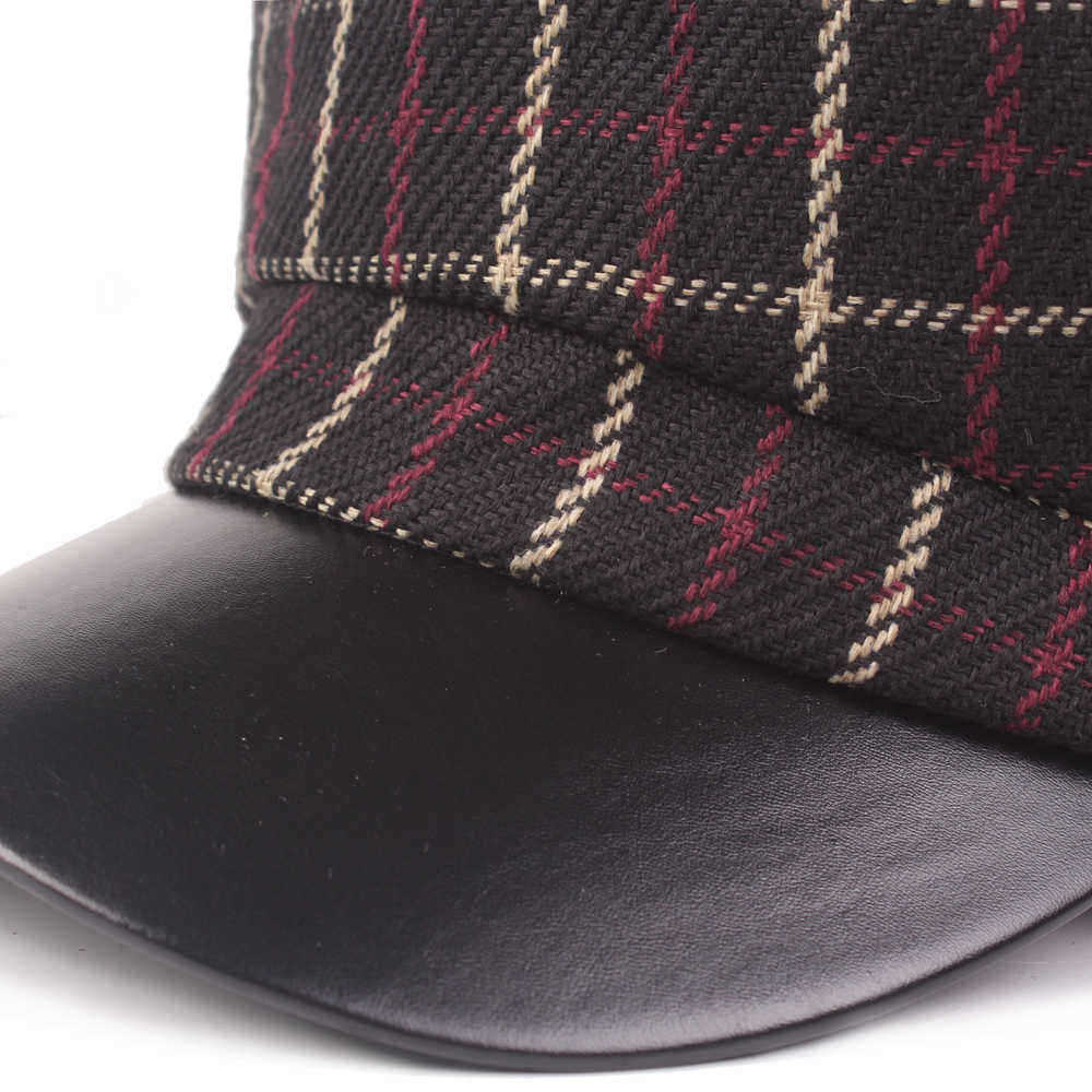 Outdoor-Winter-Cotton-PU-Leather-Beret-Caps-Plaid-Thicken-Warm-Peaked-Cap-for-Women-1351724