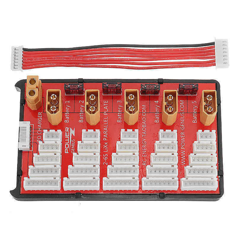 Power-Genius-PG-Parallel-Charging-Board-Supports-5-Packs-of-2-6S-Lipo-Battery-XT60-T-Plug-1141232