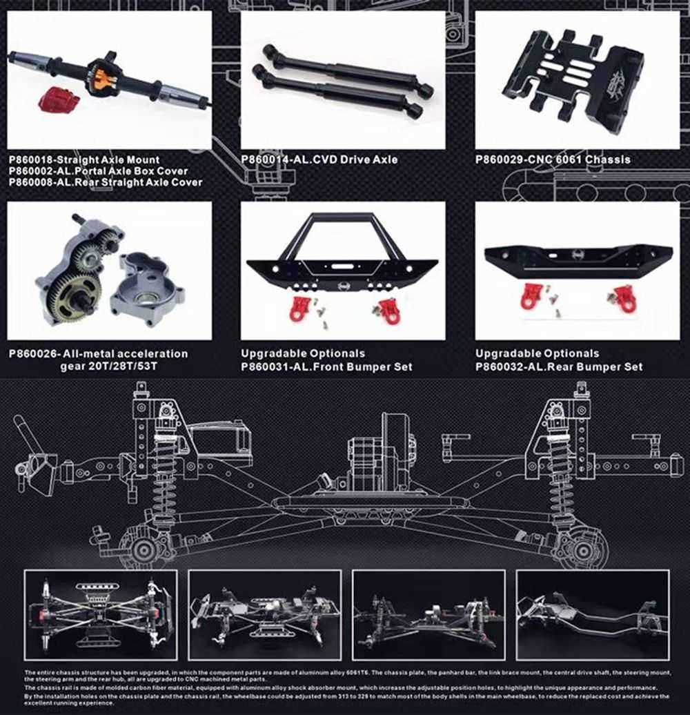 RGT-EX86100-PRO-Kit-110-24G-4WD-Rc-Car-Electric-Climbing-Rock-Crawler-without-Electronic-Parts-1458990