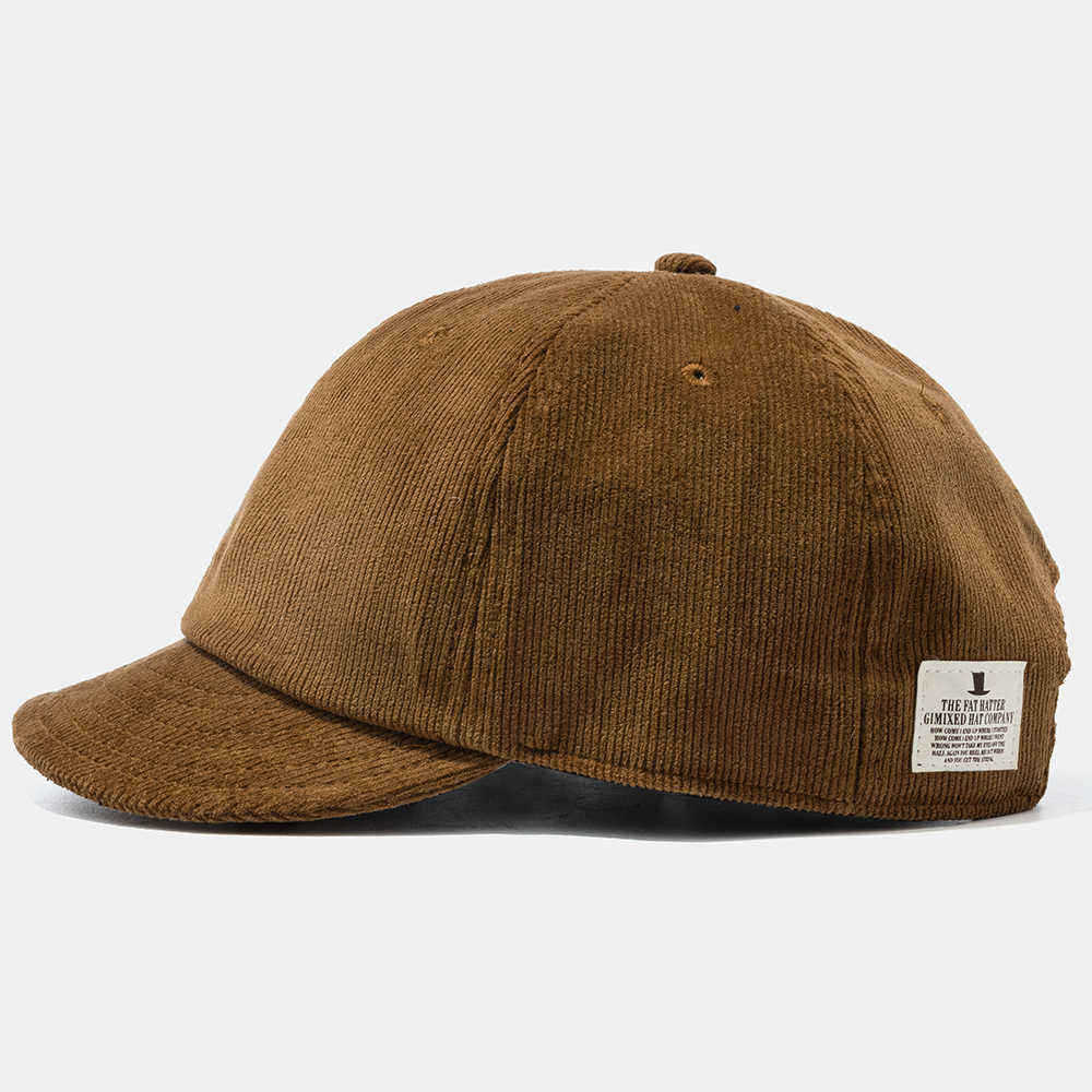 Retro-Corduroy-Short-Brim-Cap-Cowboy-Wild-Street-Small-Baseball-Cap-1562785