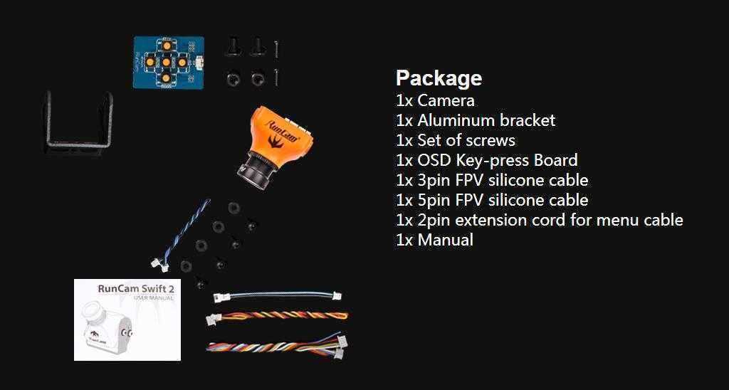 RunCam-Swift-2-13-CCD-600TVL-PAL-FOV-130150165-Degree-25mm23mm21mm-Micro-FPV-Camera-OSD-MIC-1118948