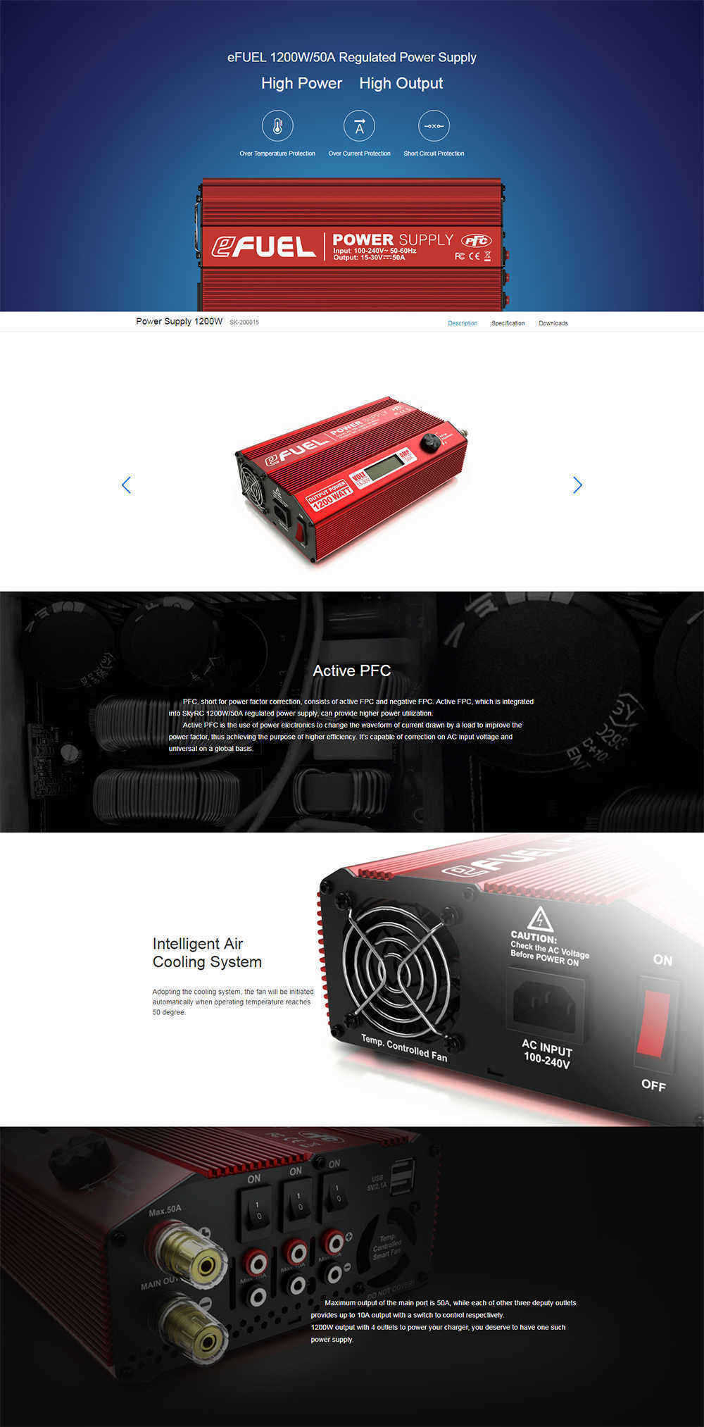 SKYRC-EFUEL-1200W-50A-DC-Regulated-Power-Supply-Adapter-for--ISDT-T8-icharger-X6-308-4010-Charger-1451269