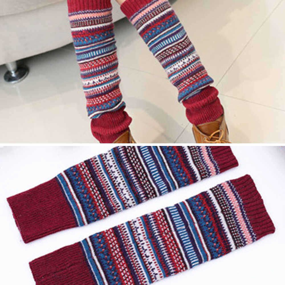 Senshoes-Vintage-Color-Striped-Fashion-Piles-Socks-Boots-Leggings-Korean-Legs-Tube-Socks-1575870