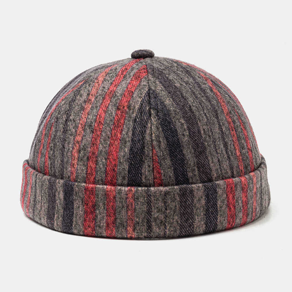 Skull-Caps-Striped-Plush-Soft-Fabric-Wavy-Pattern-Brimless-Hats-1565369