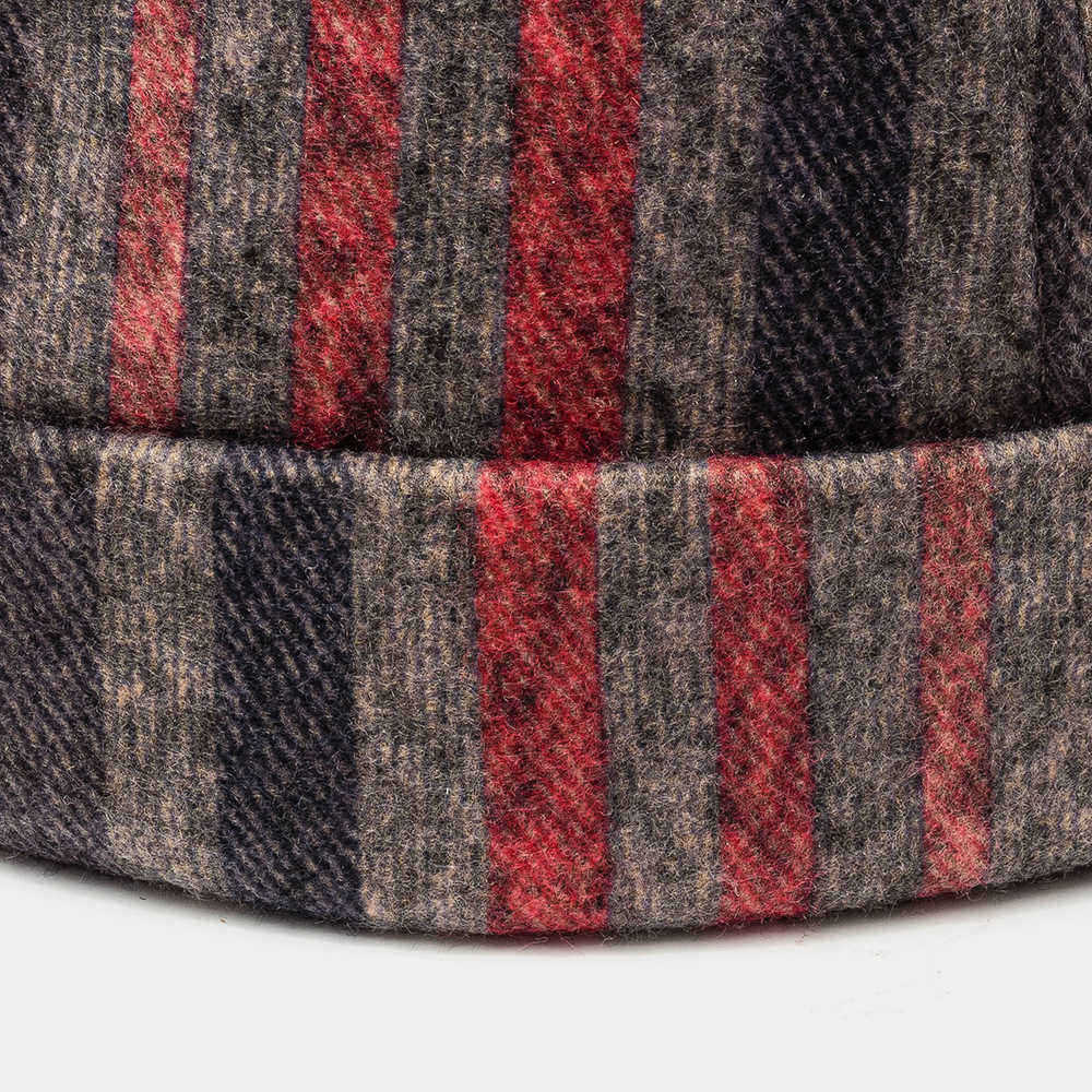 Skull-Caps-Striped-Plush-Soft-Fabric-Wavy-Pattern-Brimless-Hats-1565369