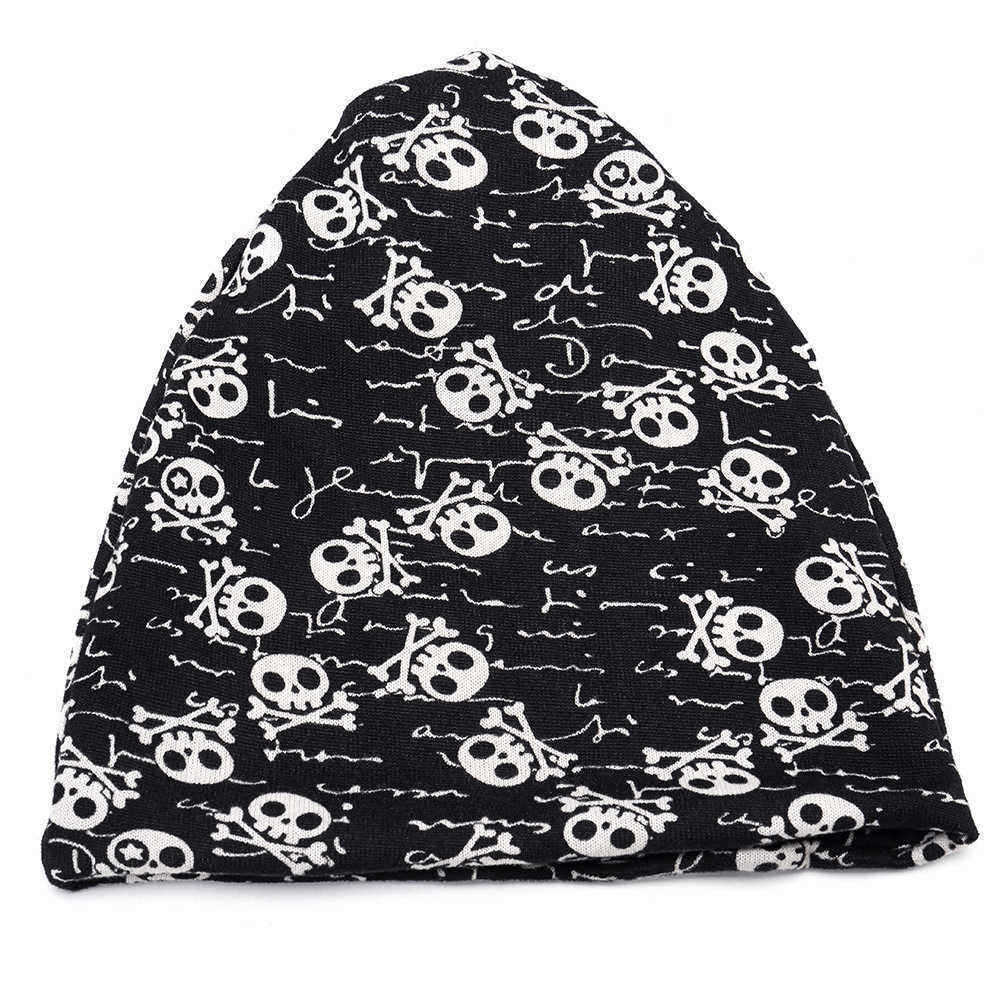 Skull-Pattern-Double-Layers-Headgear-Beanie-Hat-Dual-Use-Hip-Hop-Dance-Hat-Scarf-1395935