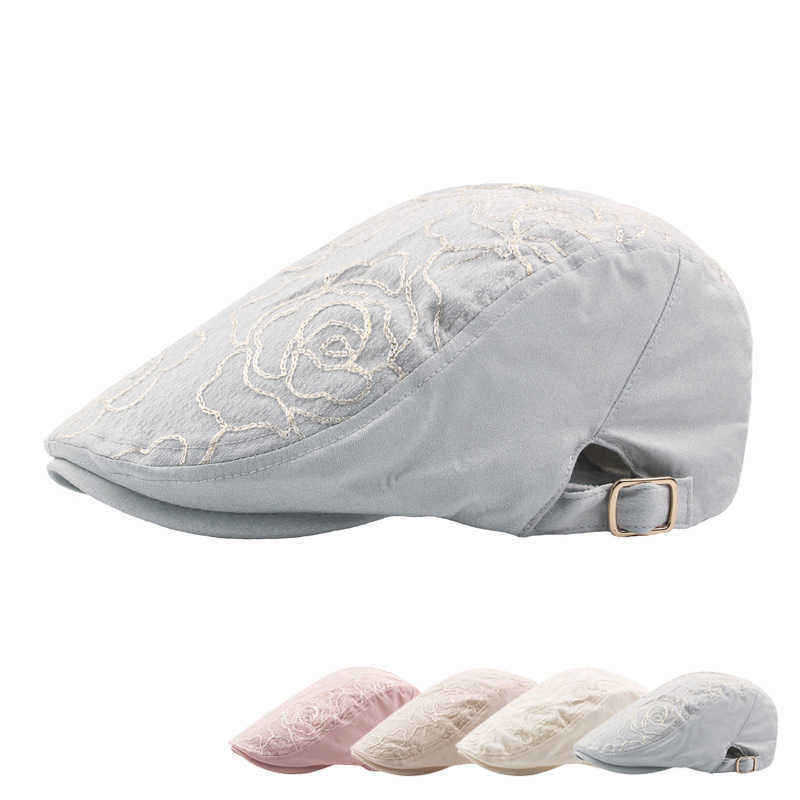 Summer-Womens-Embroidered-Printting-Beret-Caps-Adjustable-Ivy-Gatsby-Visor-Hat-1297878